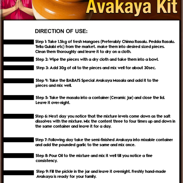 Babai's Avakaya Kit- Make Your Own Avakaya